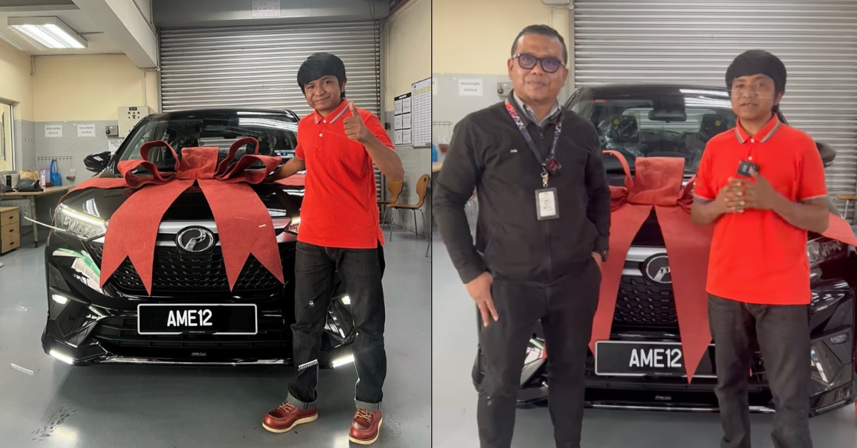 Meniaga air tepi jalan je, Amir Raja lawak kini berjaya miliki Perodua Alza baharu
