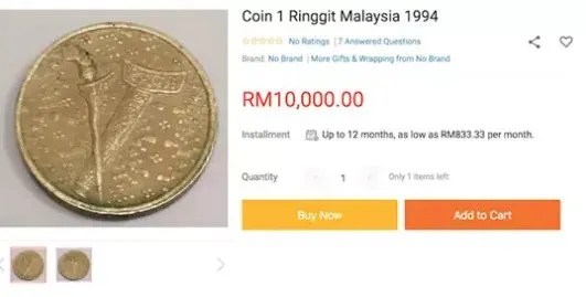 Automatik kaya kalau ada sekeping, duit syiling RM1 lama kini bernilai RM10K