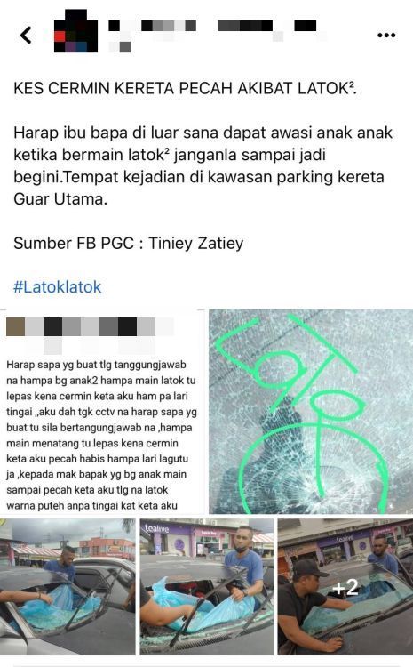 "Aku dah tengok CCTV, harap mak bapak tanggungjawab", wanita ini berang cermin keretanya pecah akibat lato-lato