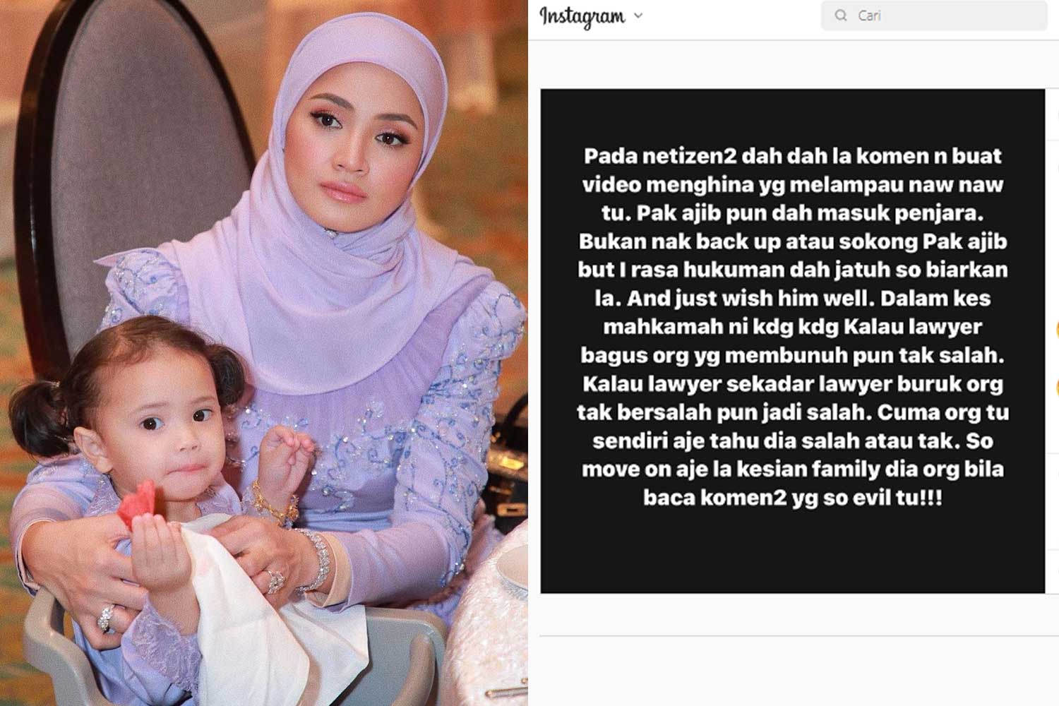 Netizen nak 'cancel' Fazura bila sokong posting Michael Ang pasal kes Najib