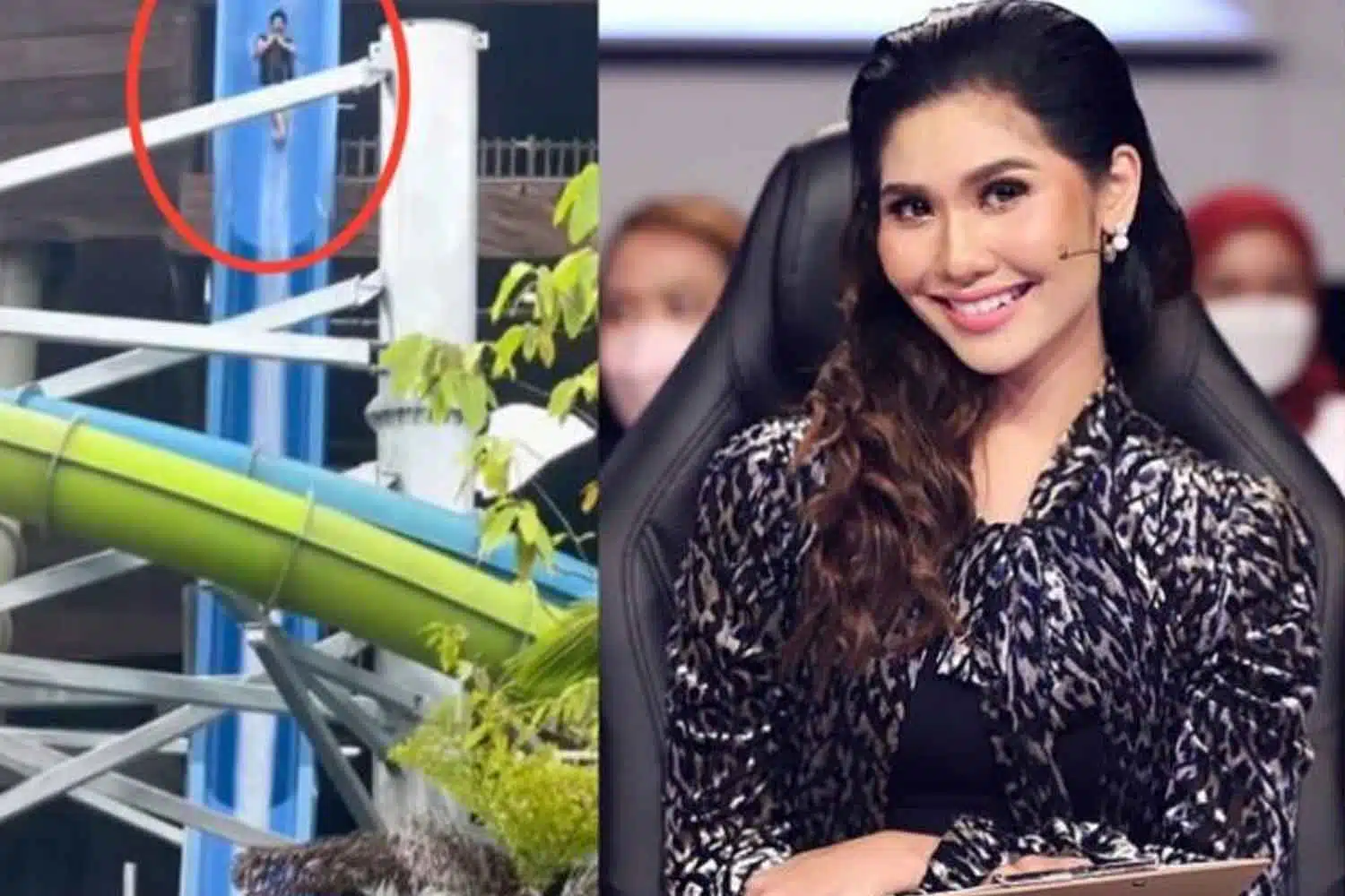 Aksi Afifah Nasir naik gelongsor air jadi tular, sekali benda lain yang netizen perasan