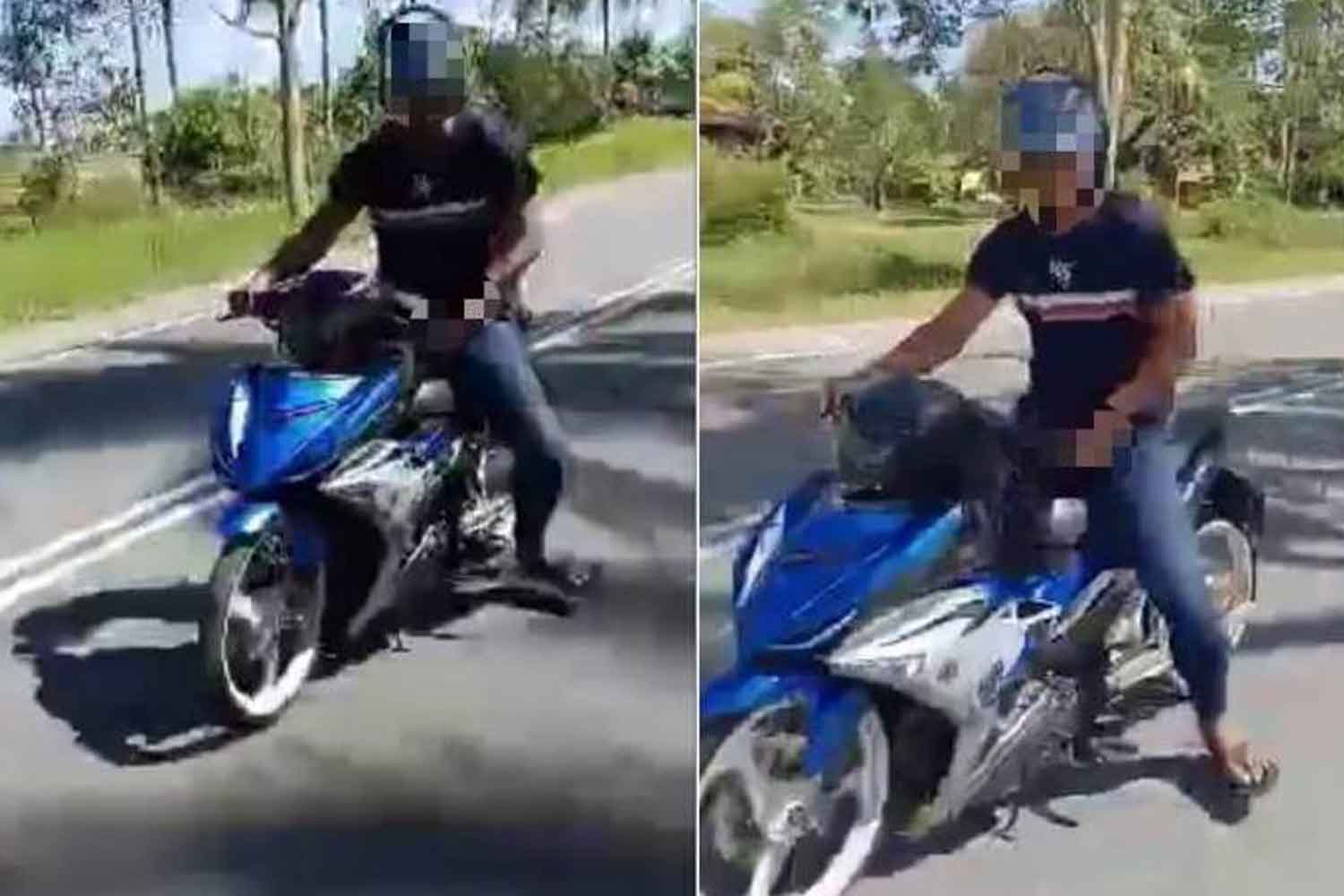 Tular video rider melayu naik motor tunjuk 'anu' depan anak dara