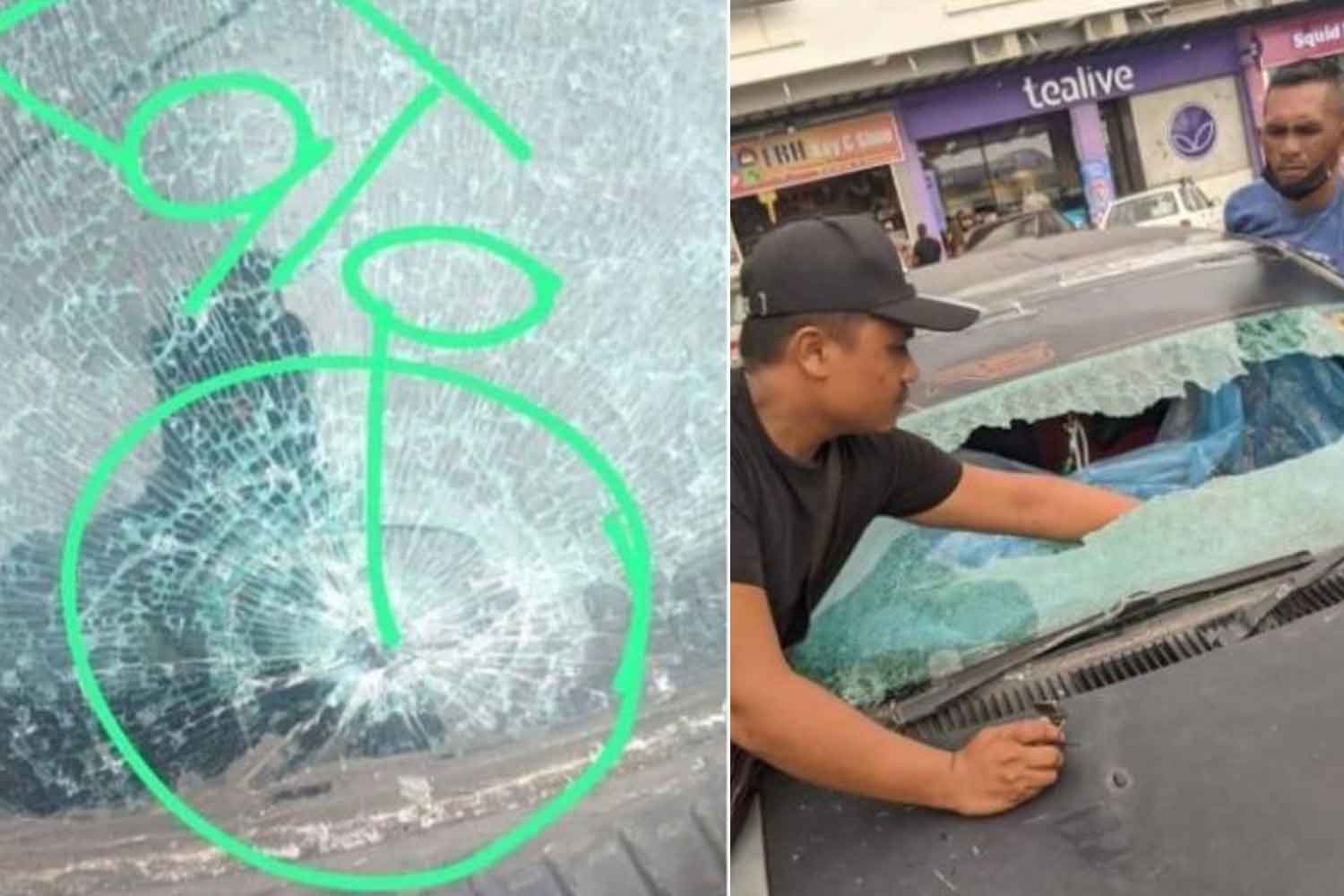 "Aku dah tengok CCTV, harap mak bapak tanggungjawab", wanita ini berang cermin keretanya pecah akibat lato-lato