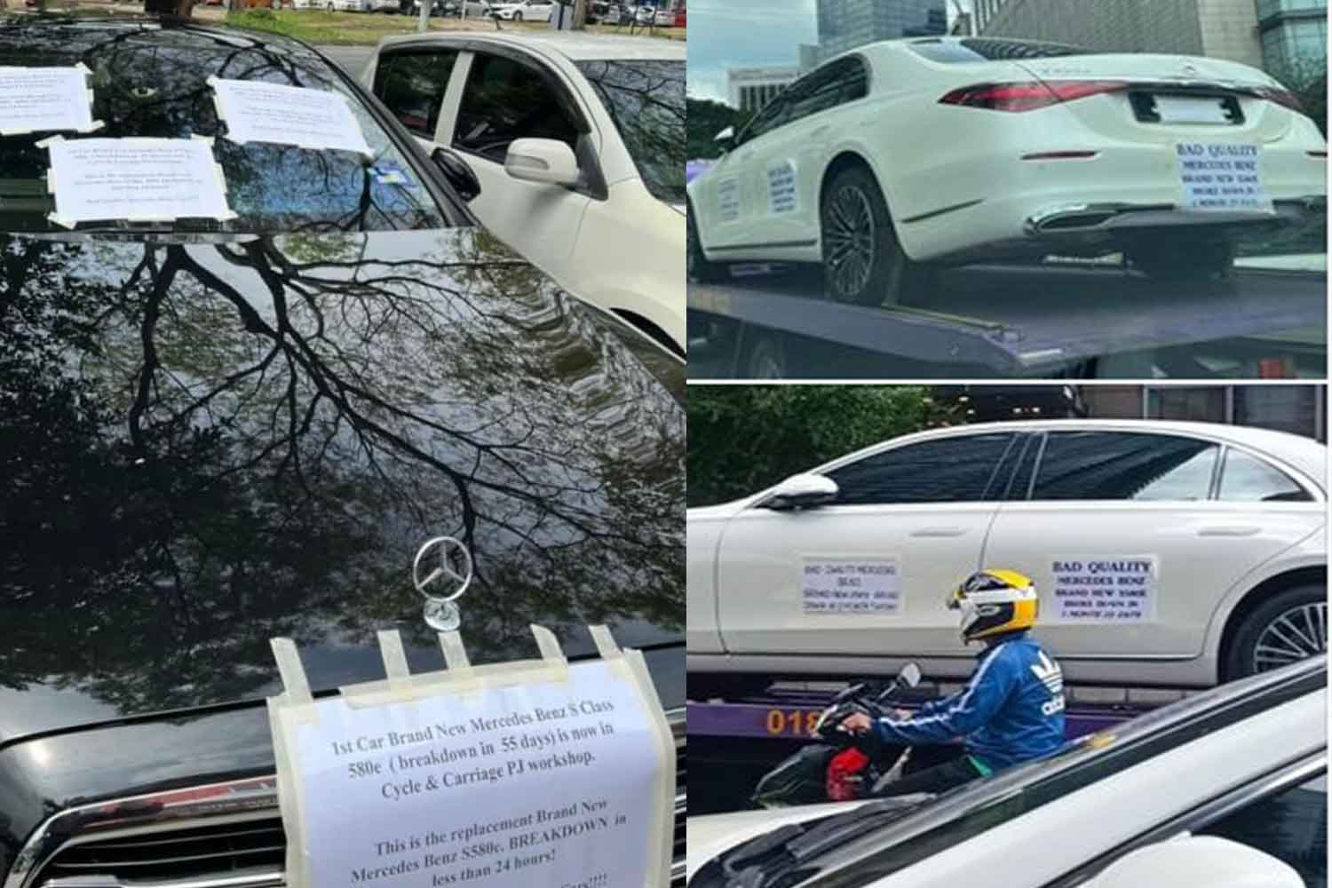 Bengang kereta Mercedes buat hal dalam 2 bulan sekali ini yang pemilik kenderaan buat ramai tercengang