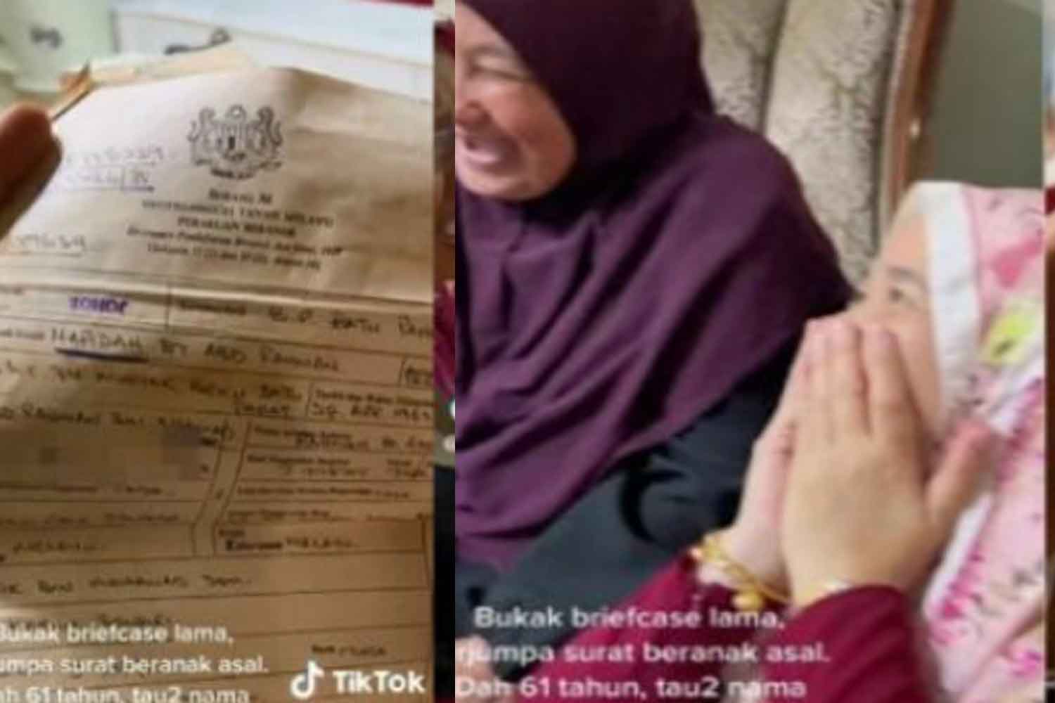 61 tahun makcik ini nama Hadiah, sekali terjumpa surat beranak asal rupanya ini nama sebenar..