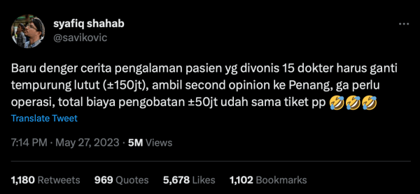 Tweet Penjagaan Kesihatan