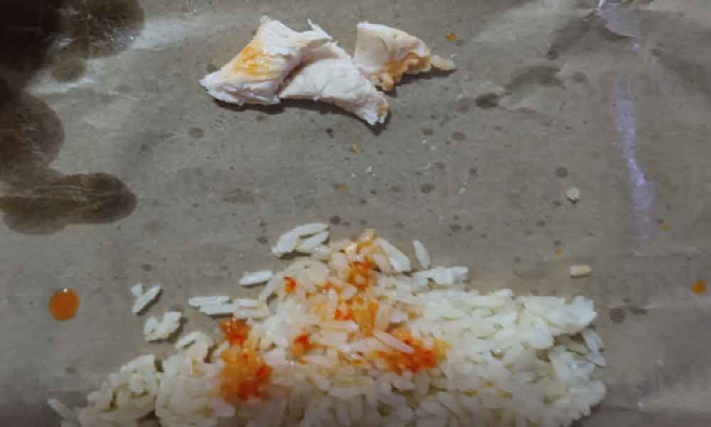 Pelanggan terkejut lauk nasi ayam kena 'catu', lauk cuma tiga keping hirisan isi ayam!